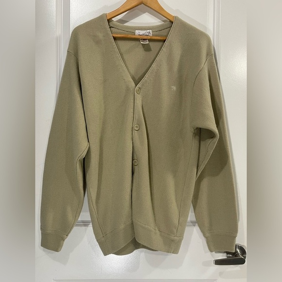 Vintage 90’s Arnold Palmer Tan Beige Cardigan Sweater Size XL - Picture 1 of 10